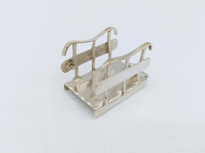 Zilveren miniatuur trekslee, 18e eeuws