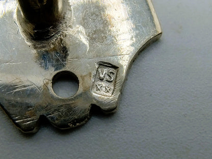 Zilveren miniatuur, hakmes met snijplank, J. van Straten, Hoorn, ca. 1920