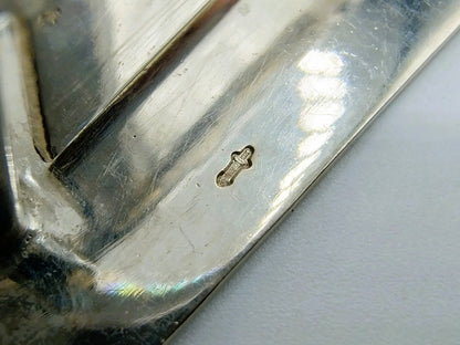 Zilveren miniatuur, hakmes met snijplank, J. van Straten, Hoorn, ca. 1920