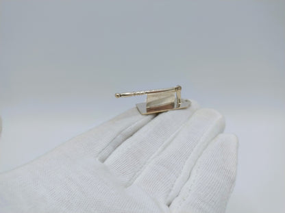 Zilveren miniatuur, hakmes met snijplank, J. van Straten, Hoorn, ca. 1920