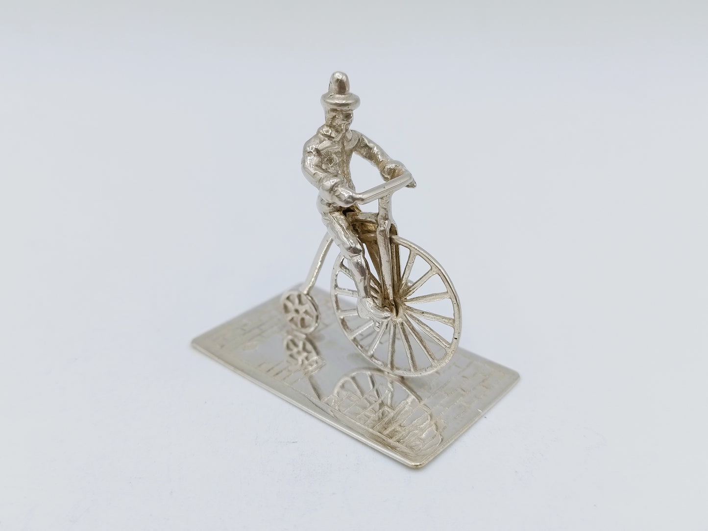 Silver miniature cyclist, F.A. Lesener, Amsterdam, ca. 1930
