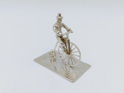 Silver miniature cyclist, F.A. Lesener, Amsterdam, ca. 1930