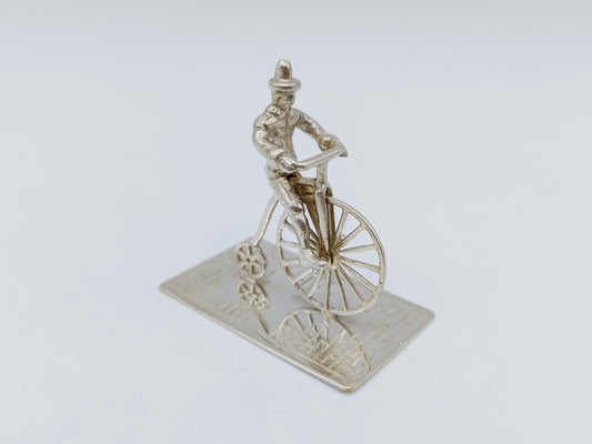Zilveren miniatuur fietser, F.A. Lesener, Amsterdam, ca. 1930