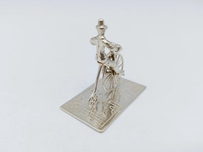 Silver miniature cyclist, F.A. Lesener, Amsterdam, ca. 1930
