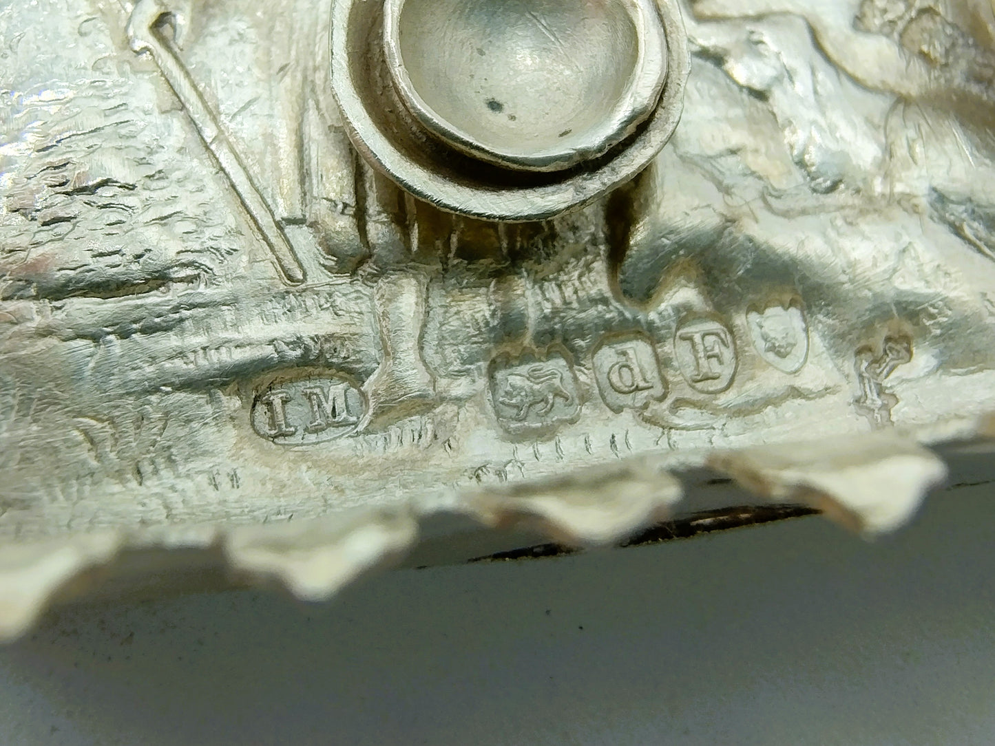 Silver miniature, tray with tea set, I. Miller, London, 1899