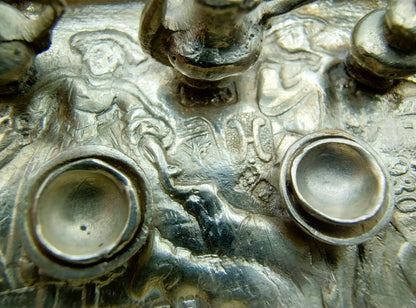 Silver miniature, tray with tea set, I. Miller, London, 1899