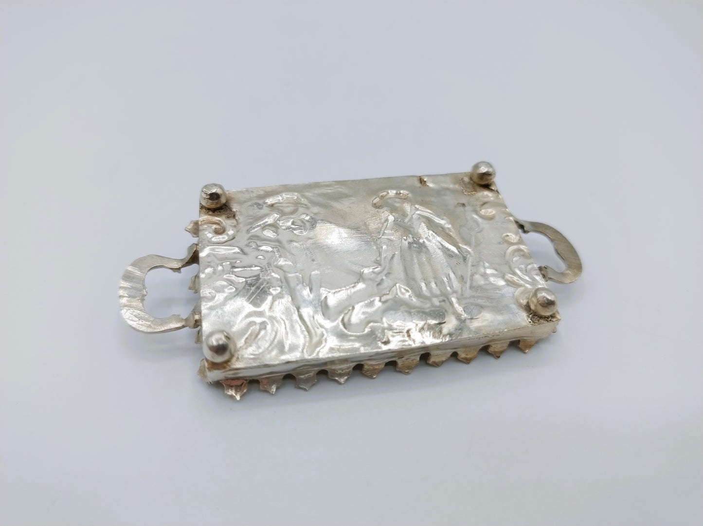 Silver miniature, tray with tea set, I. Miller, London, 1899