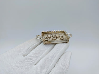 Silver miniature, tray with tea set, I. Miller, London, 1899