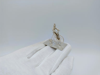 Silver miniature cyclist, F.A. Lesener, Amsterdam, ca. 1930