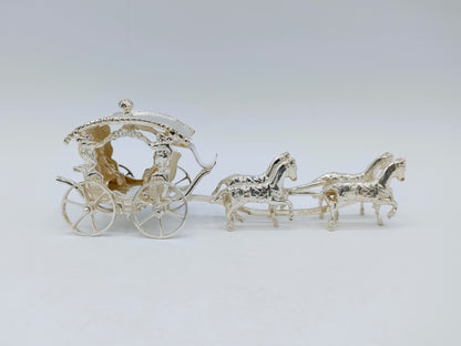Zilveren miniatuur koets met 4 paarden, A.F. Westerwaal, Amsterdam, ca. 1910