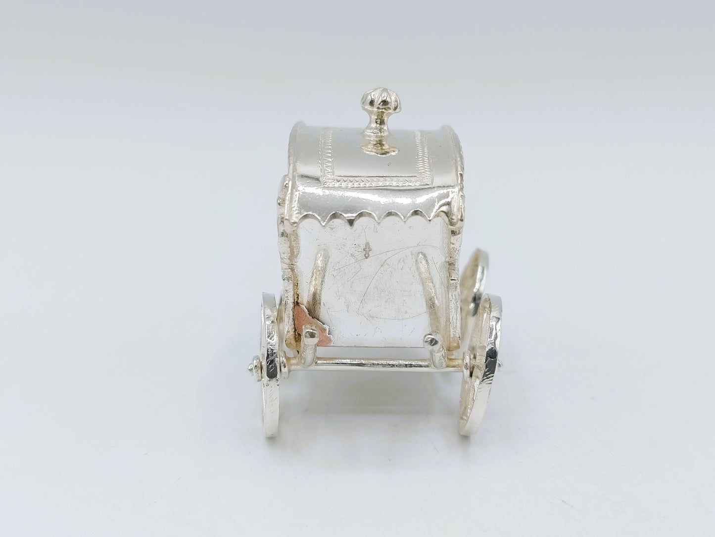 Zilveren miniatuur koets met 4 paarden, A.F. Westerwaal, Amsterdam, ca. 1910