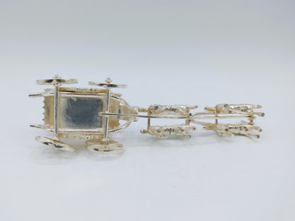 Zilveren miniatuur koets met 4 paarden, A.F. Westerwaal, Amsterdam, ca. 1910