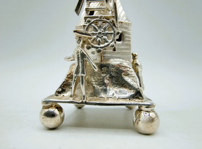 Silver miniature windmill, J. Verhoogt, Hoorn, 1910
