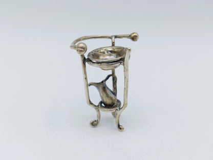 Silver miniature washbasin with jug, 19th century