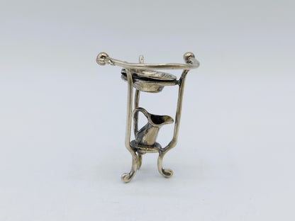 Silver miniature washbasin with jug, 19th century