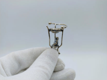 Silver miniature washbasin with jug, 19th century