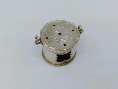 Silver miniature foot stove, H. Hooijkaas, Schoonhoven, c. 1910