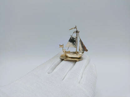 Zilveren miniatuur botter, A.F. Westerwaal, Amsterdam, ca. 1910