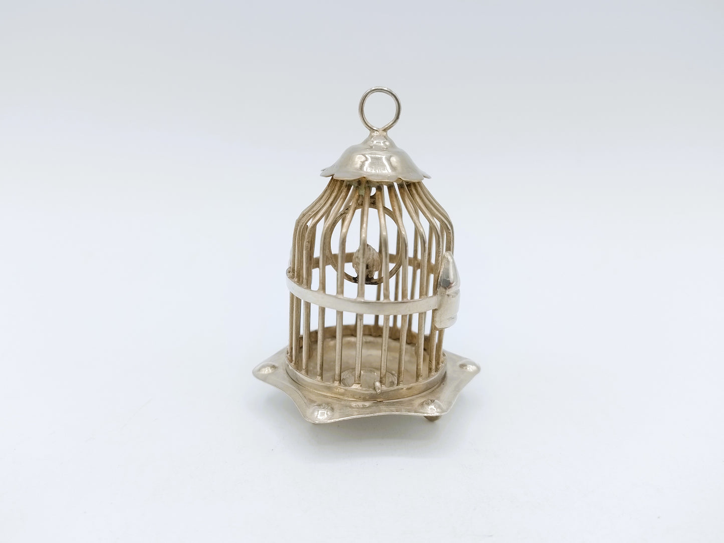 Silver miniature birdcage, H. Hooijkaas, Schoonhoven, c. 1950
