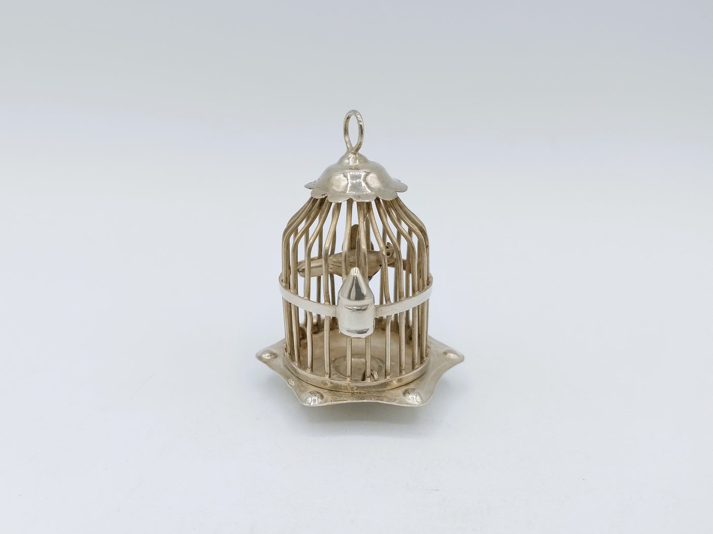 Silver miniature birdcage, H. Hooijkaas, Schoonhoven, c. 1950