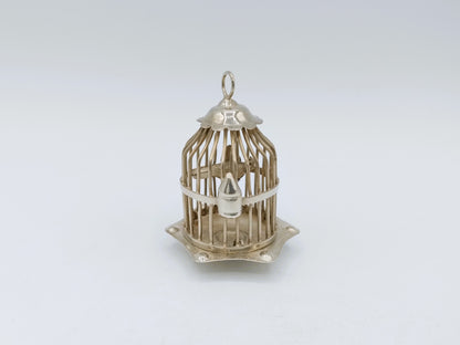 Silver miniature birdcage, H. Hooijkaas, Schoonhoven, c. 1950