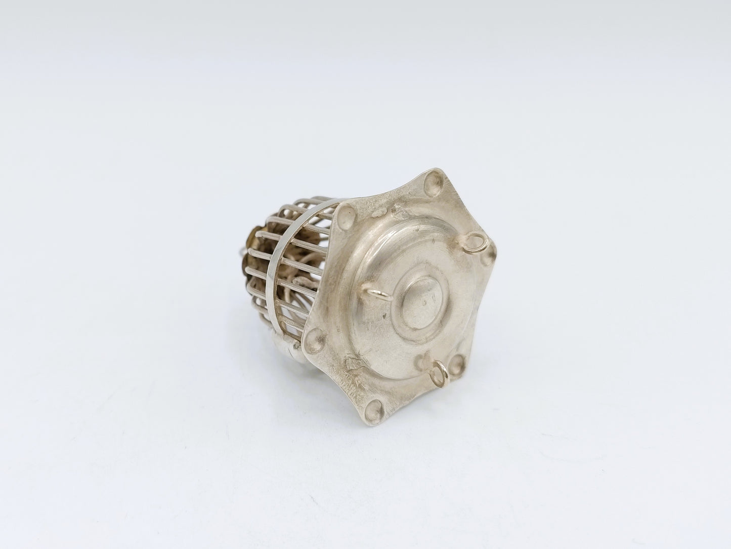 Silver miniature birdcage, H. Hooijkaas, Schoonhoven, c. 1950