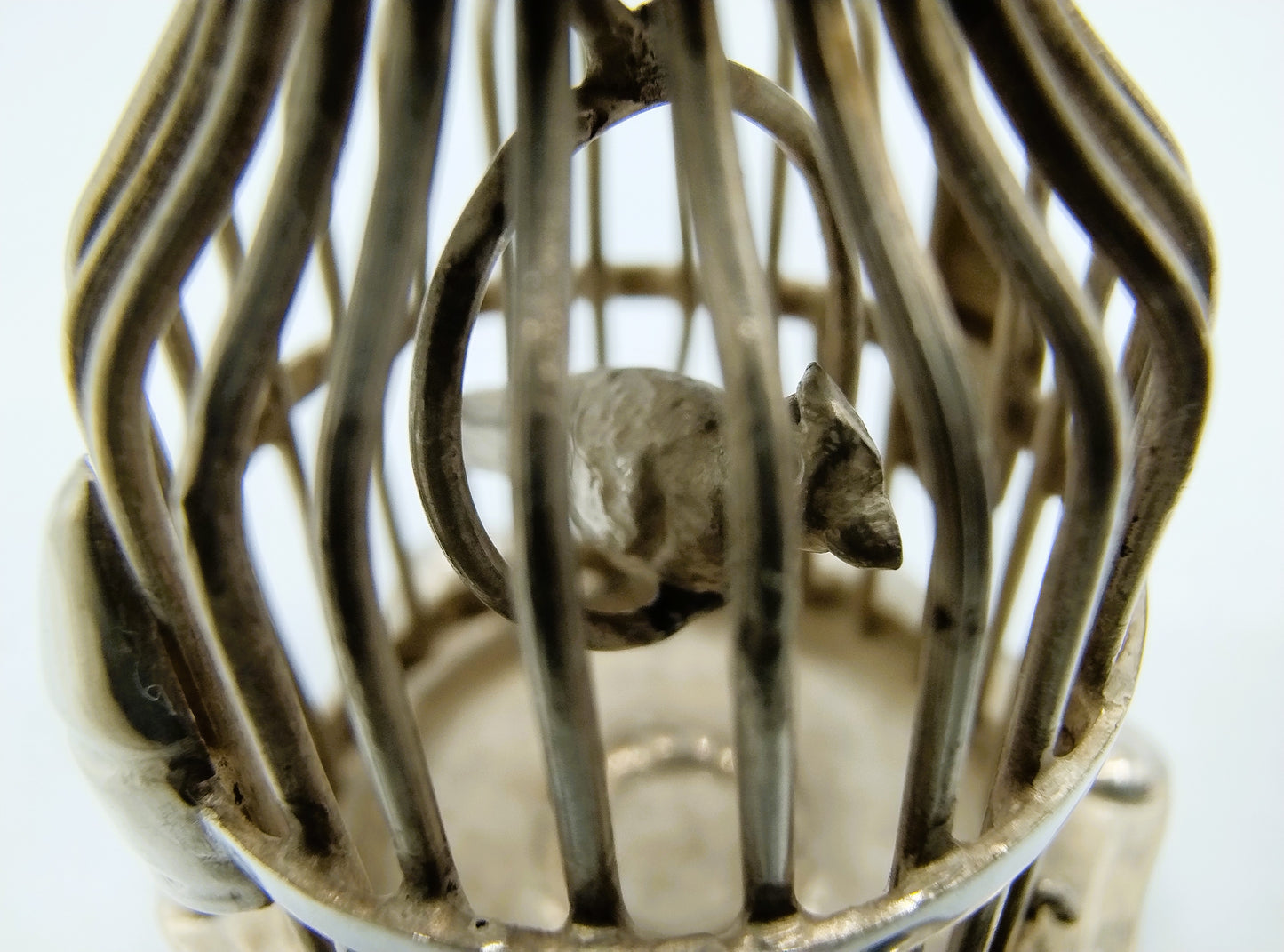 Silver miniature birdcage, H. Hooijkaas, Schoonhoven, c. 1950
