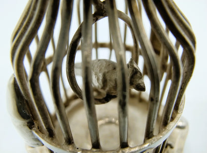 Silver miniature birdcage, H. Hooijkaas, Schoonhoven, c. 1950
