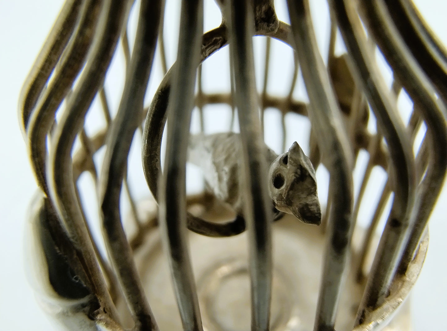 Silver miniature birdcage, H. Hooijkaas, Schoonhoven, c. 1950