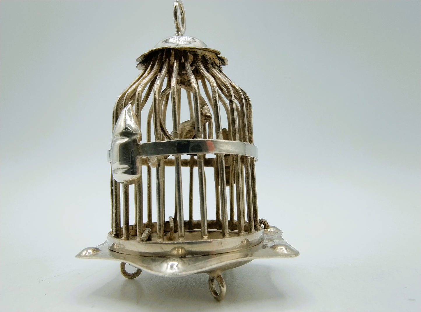 Silver miniature birdcage, H. Hooijkaas, Schoonhoven, c. 1950
