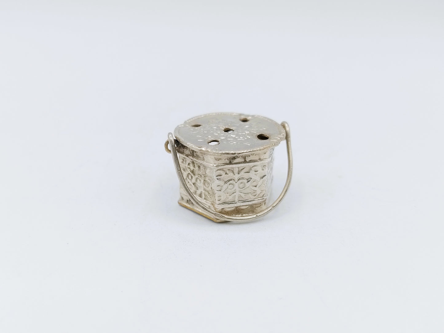 Silver miniature foot-stove, 19th century
