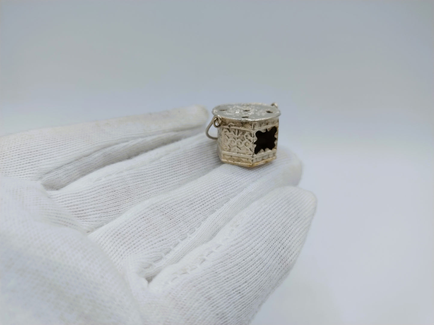 Silver miniature foot-stove, 19th century
