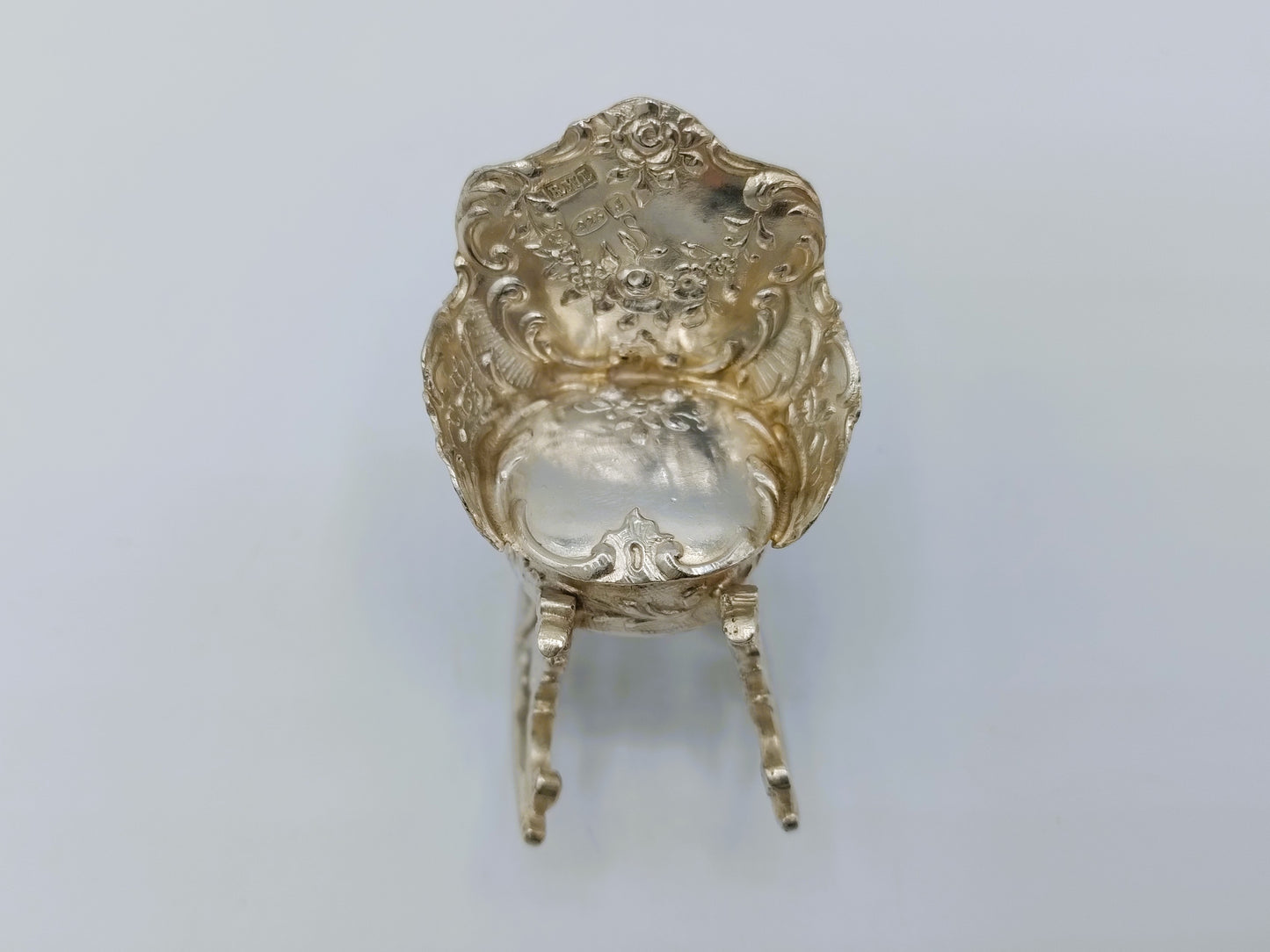 Silver rocking chair, B. M. Landeck, Chester, 1909