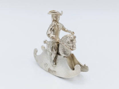 Zilveren miniatuur hobbelpaard, J. Koningh, Enkhuizen, 1743