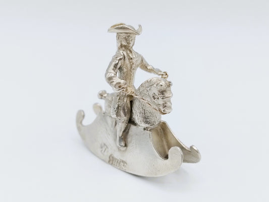 Silver miniature rocking horse, J. Koningh, Enkhuizen, 1743