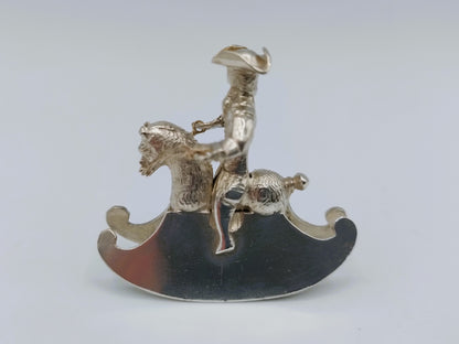 Zilveren miniatuur hobbelpaard, J. Koningh, Enkhuizen, 1743