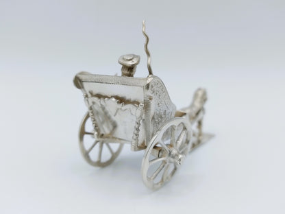 Zilveren miniatuur sjees met paard, F. van Strant I, Amsterdam, ca. 1715