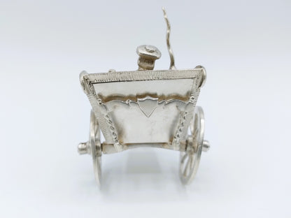 Zilveren miniatuur sjees met paard, F. van Strant I, Amsterdam, ca. 1715
