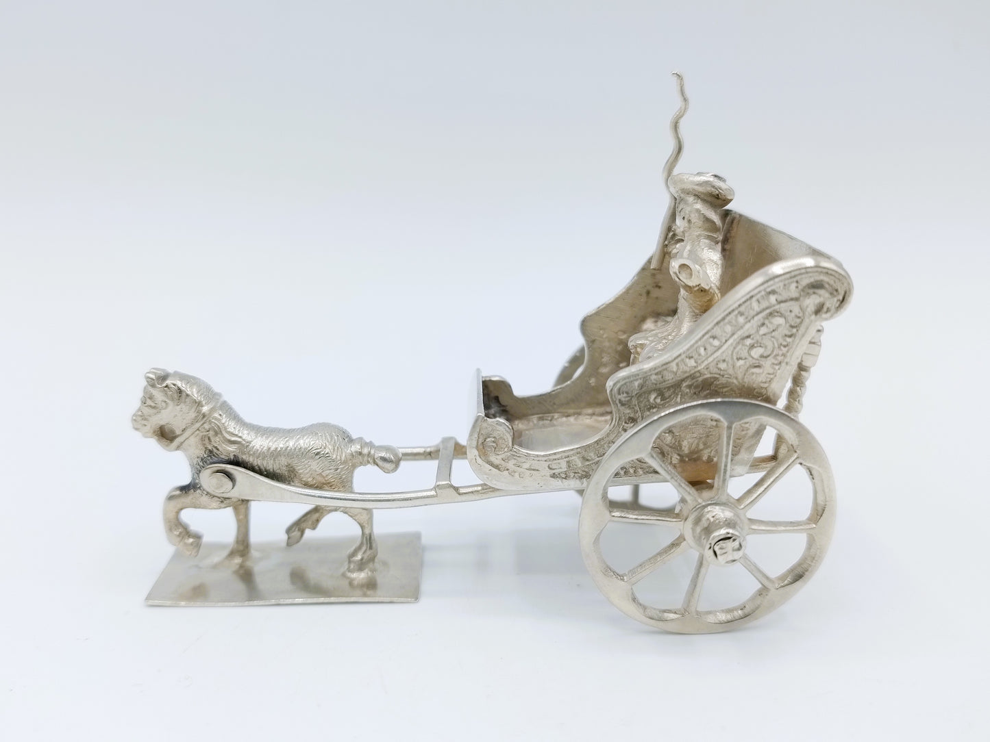 Zilveren miniatuur sjees met paard, F. van Strant I, Amsterdam, ca. 1715