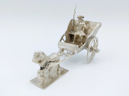 Zilveren miniatuur sjees met paard, F. van Strant I, Amsterdam, ca. 1715