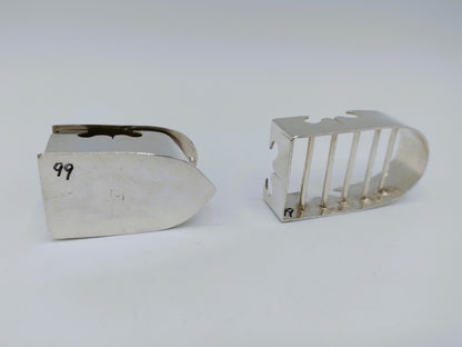 Silver miniature iron with stand, R.J. Spaanstra, Drachten, 19th century