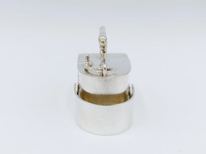 Silver miniature iron with stand, R.J. Spaanstra, Drachten, 19th century