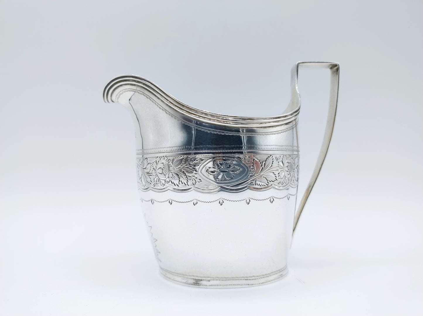 Silver cream jug, W. Hall, London, 1799