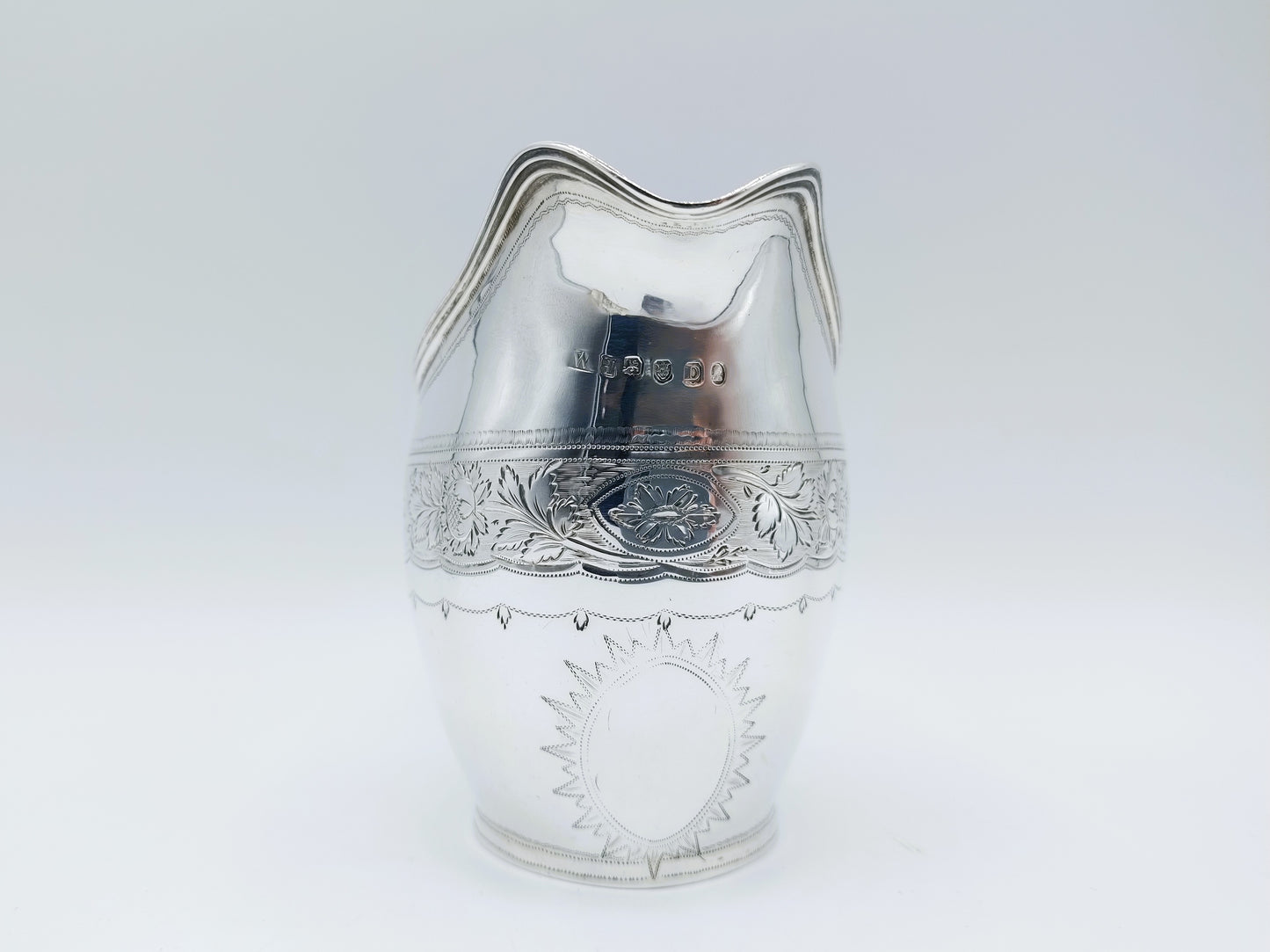 Silver cream jug, W. Hall, London, 1799