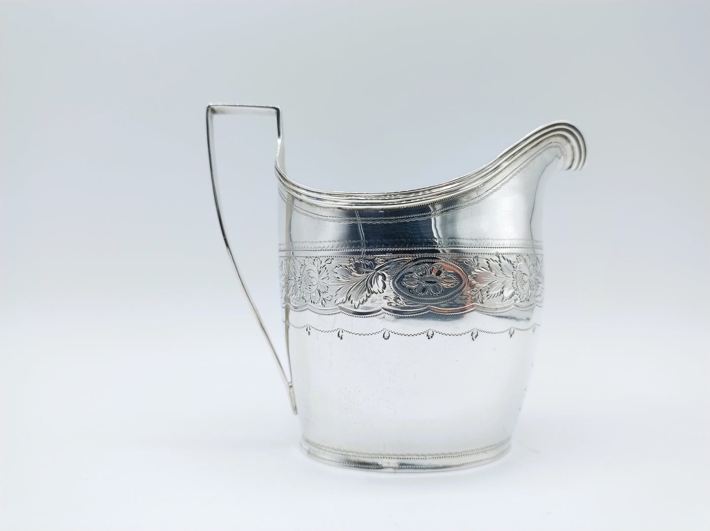 Silver cream jug, W. Hall, London, 1799