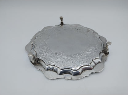 Silver salver, G. Hindmarsh, London, 1748