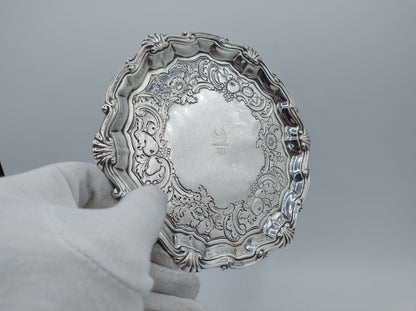 Silver salver, G. Hindmarsh, London, 1748