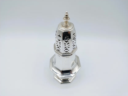 Silver sugar sifter, Stokes & Ireland Ltd, Chester, 1909
