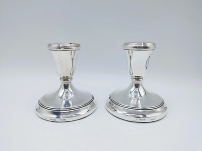 Silver candlesticks, A. M. Weisrose, Birmingham, 1989