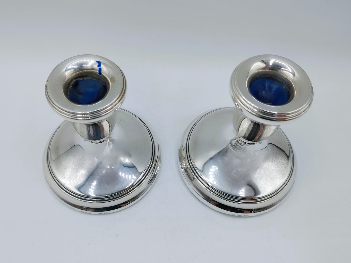 Silver candlesticks, A. M. Weisrose, Birmingham, 1989